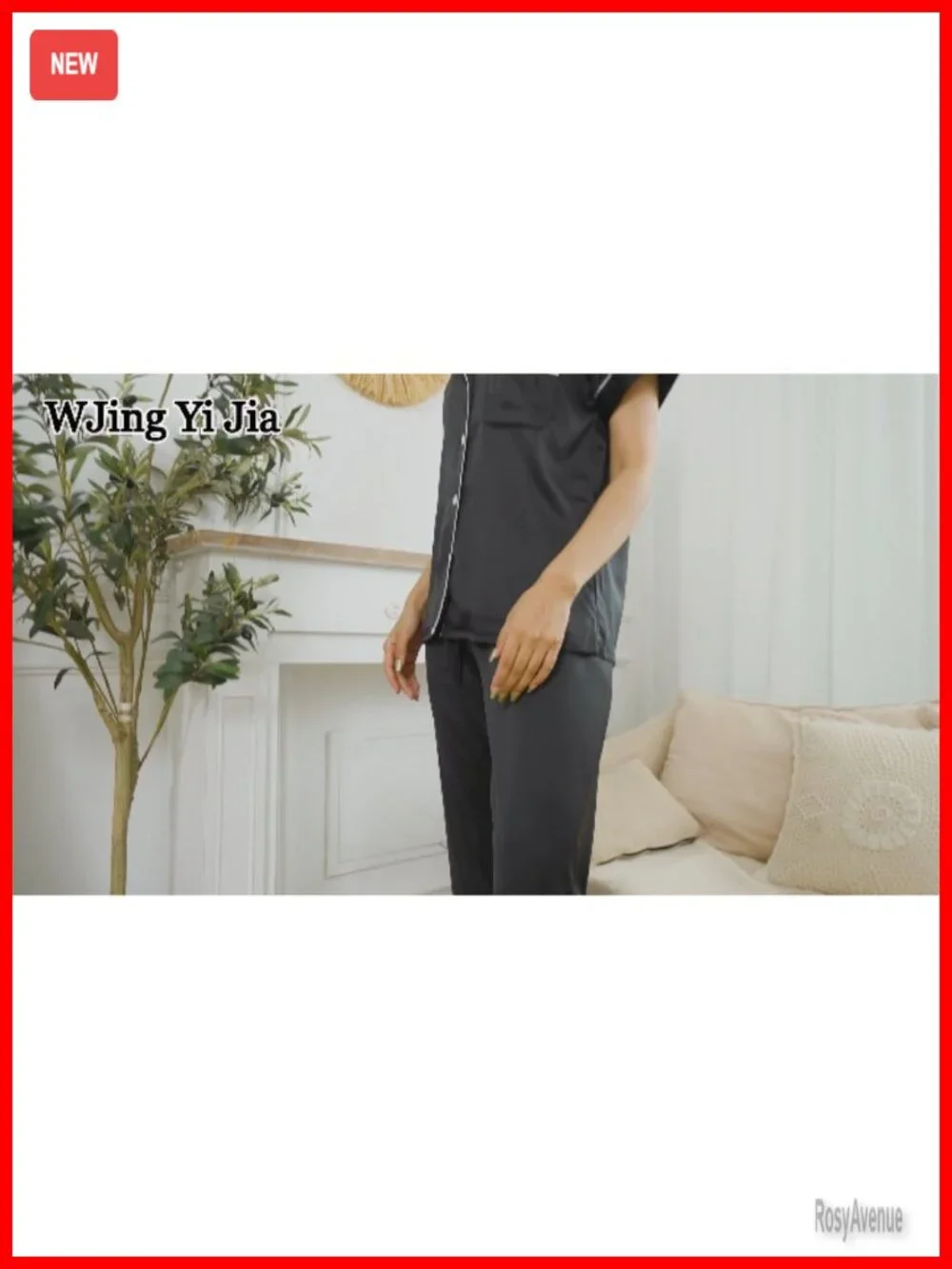2 Piece Silk Satin Pajama Set Button Down Pjs Loungewear